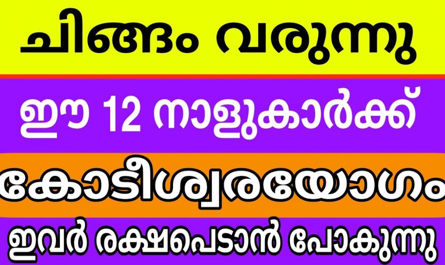 ചിങ്ങം പിറക്കുന്നതോടെ രാജയോഗം അനുഭവിക്കുന്ന ജാതകക്കാരെ തിരിച്ചറിയാം. ഇതൊന്നു കണ്ടു നോക്കൂ .