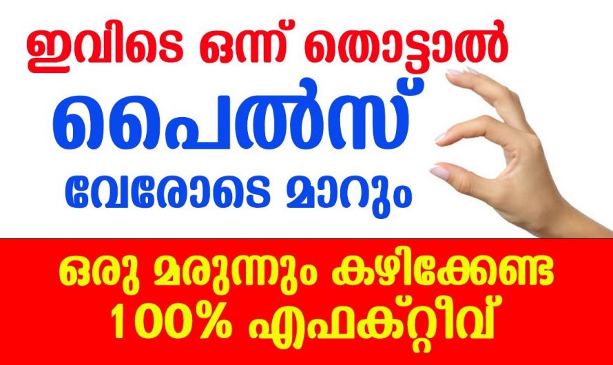 ഒരൊറ്റ ടച്ചിലൂടെ  ദിവസങ്ങൾക്കുള്ളിൽ പൈൽസിനെ വേരോടെ പിഴുതെറിയാം. കണ്ടു നോക്കൂ.