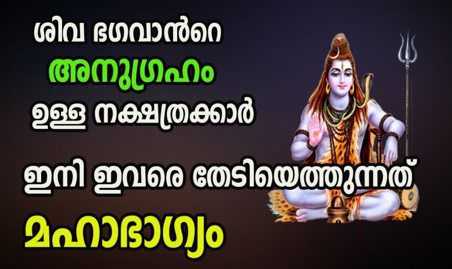 ശിവ ഭഗവാൻ നേരിട്ട് അനുഗ്രഹം ചൊരിയുന്ന നക്ഷത്രക്കാരെ ആരും തിരിച്ചറിയാതെ പോകല്ലേ.