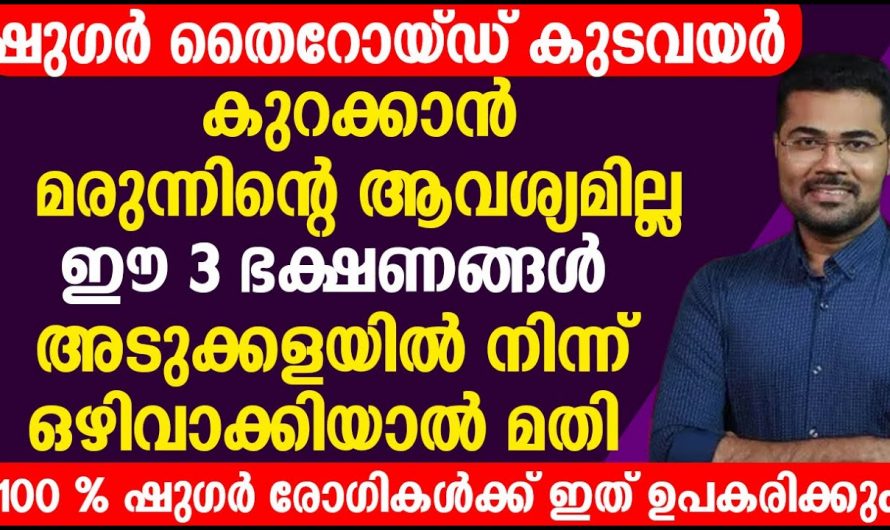 മരുന്നുകൾ മാറ്റാതെ ഭക്ഷണങ്ങളിൽ മാറ്റങ്ങൾ കൊണ്ടുവന്നുകൊണ്ട് രോഗങ്ങളെ കുറയ്ക്കാം. കണ്ടു നോക്കൂ…| To reduce sugar thyroid belly