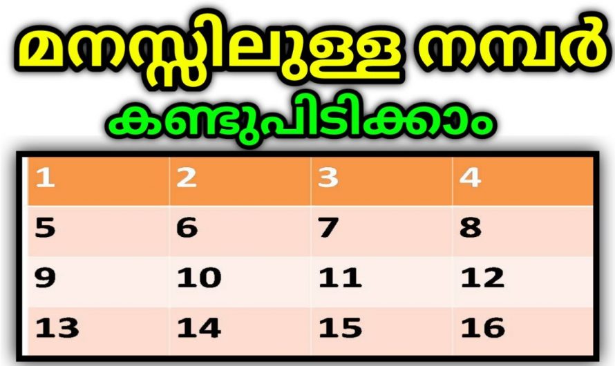 മനസ്സിൽ ഒളിപ്പിച്ച നമ്പർ എളുപ്പത്തിൽ കണ്ടുപിടിക്കാൻ ഇതാരും കാണാതെ പോകല്ലേ.