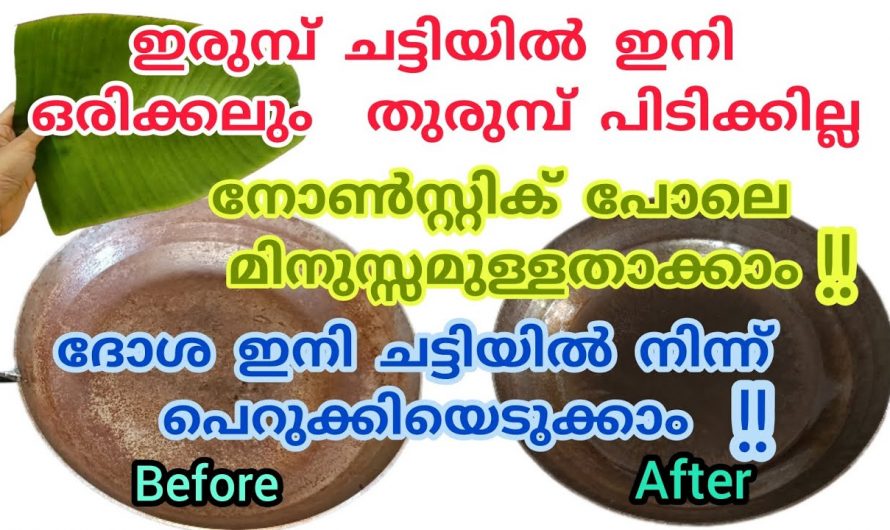 ഇരുമ്പ് പാത്രങ്ങളിലെ തുരുമ്പ് കളഞ്ഞ് നോൺസ്റ്റിക് പോലെയാക്കാൻ ഇങ്ങനെ ചെയ്യൂ. ഇനിയെങ്കിലും ഇത് ആരും കാണാതിരിക്കല്ലേ…| Dosatawa seasoning