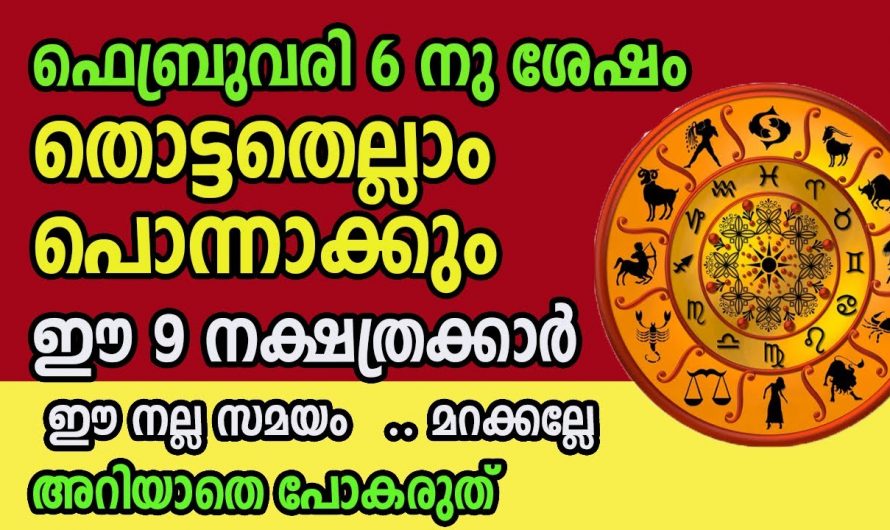 ഫെബ്രുവരി5ന് ശേഷം ജീവിതത്തിൽ കുതിച്ചുയരുന്ന നക്ഷത്രക്കാരെ ആരും തിരിച്ചറിയാതെ പോകല്ലേ.